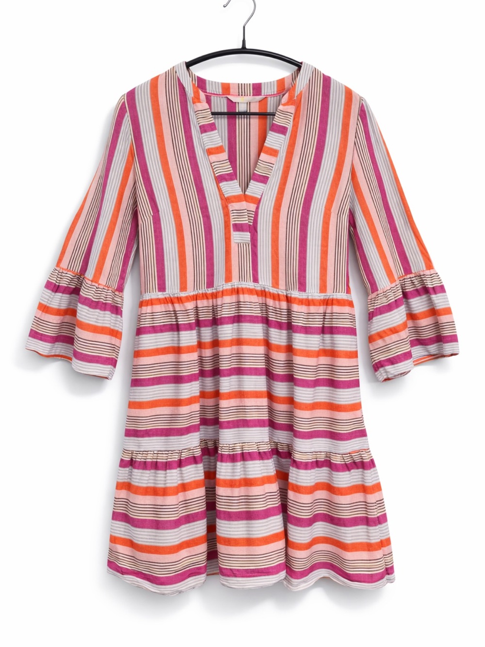 Boden Linen Dress Women 8 Tiered Bell Sleeve Cottagecore Relaxed A-Line Boho
R - Picture 3 of 17